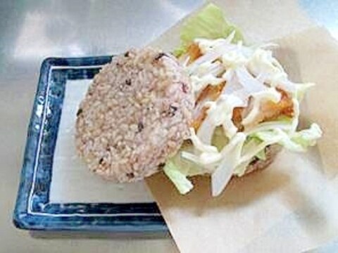 今川焼き器で、ライスバーガー